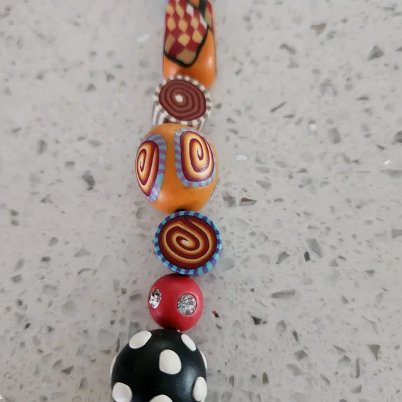 Karyn Kozak Polymer Clay Multicolor Handcrafted Beaded Women’s Necklace - Picture 11 of 15